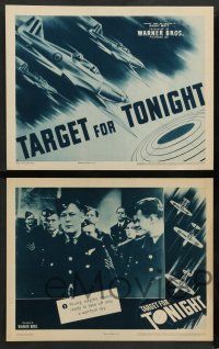 8a105 TARGET FOR TONIGHT set of 8 LCs '41 English RAF WWII bombers actually filmed under fire!