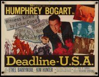 8b098 DEADLINE-U.S.A. 1/2sh '52 newspaper editor Humphrey Bogart, best journalism movie ever!
