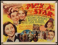8b129 PICK A STAR 1/2sh '37 Laurel & Hardy as themselves in Hollywood as favor to Hal Roach, rare!