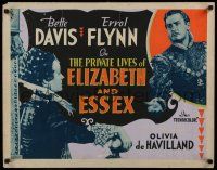 8b130 PRIVATE LIVES OF ELIZABETH & ESSEX Other Company 1/2sh '39 Bette Davis, Errol Flynn, Curtiz!