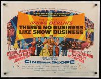 8b143 THERE'S NO BUSINESS LIKE SHOW BUSINESS 1/2sh '54 sexy Marilyn Monroe, Irving Berlin musical!