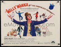 8b148 WILLY WONKA & THE CHOCOLATE FACTORY 1/2sh '71 scrumdidilyumptious, Gene Wilder, ultra-rare!