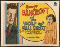 8b149 WOLF OF WALL STREET style B 1/2sh '29 George Bancroft gets revenge on wife Olga Baclanova!