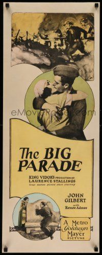 8b155 BIG PARADE insert '25 King Vidor, John Gilbert as a World War I soldier, Renee Adoree, rare!