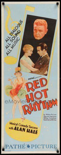8b176 RED HOT RHYTHM insert '29 Leo McCarey, Alan Hale, Kathryn Crawford, great sexy artwork!