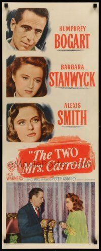 8b186 TWO MRS. CARROLLS insert '47 Humphrey Bogart between Barbara Stanwyck & Alexis Smith!
