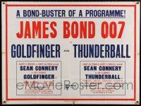 8c121 GOLDFINGER/THUNDERBALL British quad '70s English double-bill, a Bond-Buster of a programme!