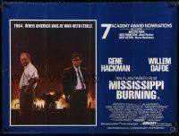 8c131 MISSISSIPPI BURNING British quad '88 great image of Gene Hackman & Willem Dafoe!