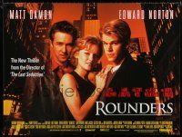 8c135 ROUNDERS DS British quad '98 pro poker players Matt Damon & Edward Norton with Gretchen Mol!