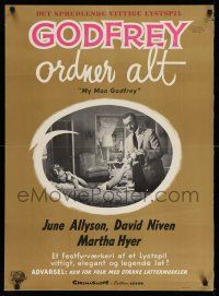 8c204 MY MAN GODFREY Danish '58 June Allyson & butler David Niven!