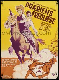8c209 SIERRA Danish '59 cowboy Audie Murphy w/pretty Wanda Hendrix in western action, Burl Ives!