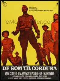 8c210 THEY CAME TO CORDURA Danish '59 Gary Cooper, Rita Hayworth, Tab Hunter, Van Heflin!