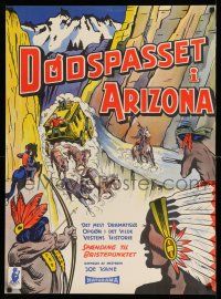 8c211 THUNDER OVER ARIZONA Danish '58 cool differet western action art, Skip Homeier!