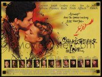 8c110 SHAKESPEARE IN LOVE English 12x16 '98 Geoffrey Rush, Affleck & Joseph Fiennes, Madden!