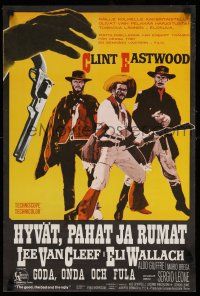 8c096 GOOD, THE BAD & THE UGLY Finnish '68 Clint Eastwood, Lee Van Cleef, Eli Wallach, different!