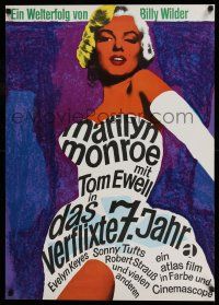 8c038 SEVEN YEAR ITCH German R66 Billy Wilder, great different sexy art of Marilyn Monroe!
