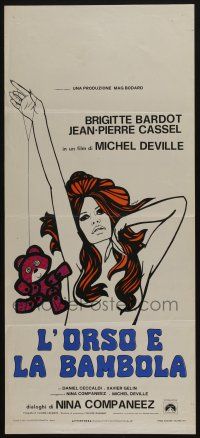8c443 BEAR & THE DOLL Italian locandina '70 L'Ours et la Poupee, sexy Brigitte Bardot by DeRossi!