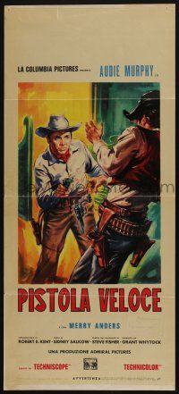 8c492 QUICK GUN Italian locandina '64 art of cowboy Audie Murphy in the raw rampaging fury of West!