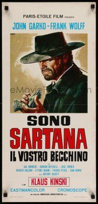 8c497 SARTANA THE GRAVEDIGGER Italian locandina '69 Sono Sartana, il vostro becchino, Casaro art!