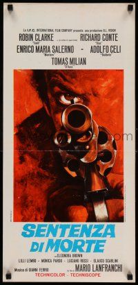 8c498 SENTENZA DI MORTE Italian locandina '68 Robin Clarke, Casaro art of huge gun pointing at you