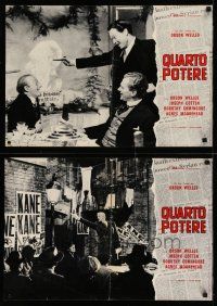 8c420 CITIZEN KANE set of 4 Italian photobustas R66 director and star Orson Welles w/Joseph Cotten!