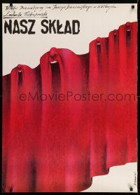 8c283 NASZ SKLAD stage play Polish 26x37 '80s incredible Andrzej Pagowski art of screaming faces!