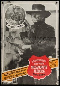 8c285 PALE RIDER Polish 27x38 '86 great different image of cowboy Clint Eastwood by Erol!