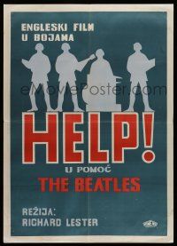 8c573 HELP Yugoslavian 20x28 '66 The Beatles, John, Paul, George & Ringo, rock & roll classic!