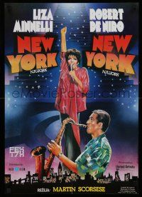 8c592 NEW YORK NEW YORK Yugoslavian 19x27 '78 Robert De Niro plays sax while Liza Minnelli sings!