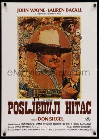 8c619 SHOOTIST Yugoslavian 20x24 '76 best Richard Amsel artwork of cowboy John Wayne & cast!