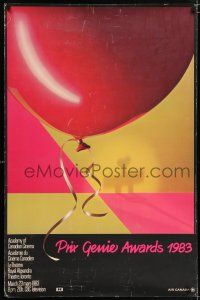 8d703 4TH ANNUAL GENIE AWARDS Canadian tv poster '83 image of a red balloon by Burns Cooper!