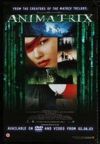 8d726 ANIMATRIX 27x40 English video poster '03 animation directed by Peter Chung & Andy Jones