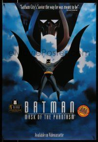 8d729 BATMAN: MASK OF THE PHANTASM 27x40 video poster '93 DC Comics, great art of Caped Crusader!