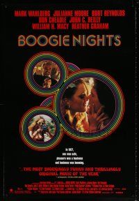8d733 BOOGIE NIGHTS 27x40 video poster '97 Burt Reynolds, Julianne Moore, Wahlberg as Dirk Diggler