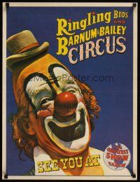 8d100 RINGLING BROS & BARNUM & BAILEY CIRCUS circus poster '70s clown image by Coplan!