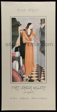 8d517 AFTER THE THEATRE 20x40 commercial poster '83 Istvan Bernath art of woman, men and car!