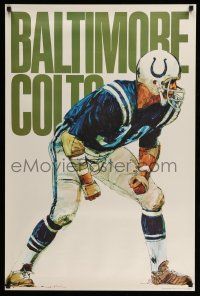 8d522 BALTIMORE COLTS 24x36 commercial poster '68 cool art of football player!