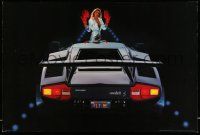 8d561 FLY ME 24x36 commercial poster '80s sexy woman on a Lamborghini Countach S!