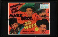 8d564 GO WEST 22x34 commercial poster '84 Groucho, Chico & Harpo Marx, Diana Lewis!