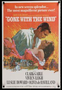 8d566 GONE WITH THE WIND 20x29 commercial poster '76 Clark Gable, Vivien Leigh, classic!