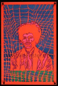 8d681 JIMI HENDRIX 20x30 English commercial poster '60s psychedelic art of guitarist!