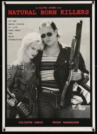 8d605 NATURAL BORN KILLERS 25x35 commercial poster '94 Woody Harrelson & Juliette Lewis with guns!