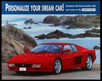 8d611 PERSONALIZE YOUR DREAM CAR 24x30 commercial poster '93 image of Ferrari with wacky snipe!