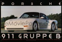 8d617 PORSCHE 911 GRUPPE B 24x36 commercial poster '84 cool image of the white sports car!