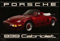 8d619 PORSCHE 939 CABRIOLET 24x36 commercial poster '80s cool image of the red sports car!
