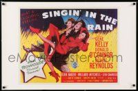 8d629 SINGIN' IN THE RAIN 22x34 commercial poster '83 art of Gene Kelly, O'Connor & Reynolds!