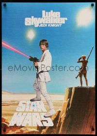8d638 STAR WARS 20x28 commercial poster '77 image of Luke Skywalker, Jedi Knight!