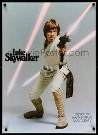 8d586 STAR WARS 20x28 commercial poster 1977 image of Luke Skywalker, firing blaster!