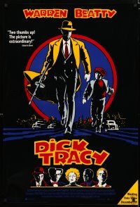 8d743 DICK TRACY 27x40 video poster '90 Warren Beatty as Chester Gould's classic detective!