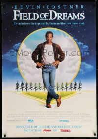 8d752 FIELD OF DREAMS 27x39 Canadian video poster '89 Kevin Costner baseball classic!